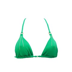 Maillot de Bain Femme Very Victoria Silvstedt by Marie Meili Triangle Monaco Vert et Or