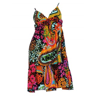 Beachwear Femme Palme Robe de Plage Col V Multicolore