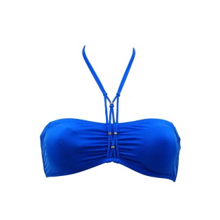 Maillot de Bain Femme Very Victoria Silvstedt by Marie Meili Bandeau Marbella Solid Bleu