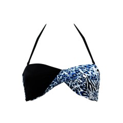 Maillot de Bain Femme Very Victoria Silvstedt by Marie Meili Bandeau Marbella Animal Bleu