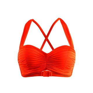 Haut de maillot de bain Seafolly Bandeau Goddess Bustier Bonnet D Orange Tangelo