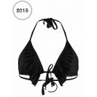 Haut de maillot de bain Seafolly Triangle Goddess Pleat Frill à volants Noir