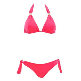 Maillot de bain femme Les P'tites Bombes Triangle coulissant Candy rose fluo