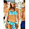 Haut de maillot de bain Seafolly Bandeau Miami Stripe Bustier Turquoise Seychelles