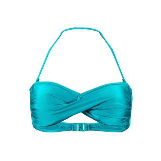 Haut de maillot de bain Seafolly Bandeau Shimmer Twist Turquoise